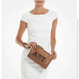 Juicy‎ Couture ‘PARTY’ Sequin Copper Wristlet Purse Handbag.